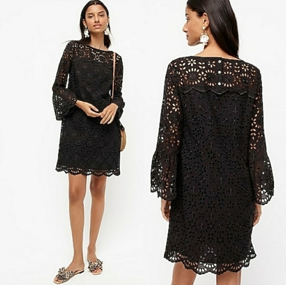 NWT J. Crew Bell Sleeve Embroidered Eyelet Dress Size 2 - Picture 1 of 12